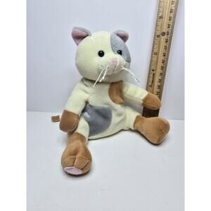 GMA Calico Cat Beanie Plush Floppy Friends Velour Velvet Vtg 1999 Brown Gray 8in